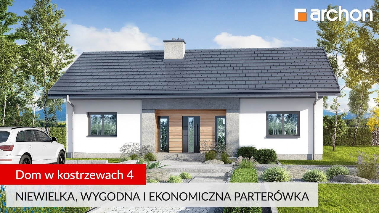 Dom w kostrzewach 4 – Mała, wygodna i ekonomiczna parterówka I ARCHON+ Projekty Domów #dom