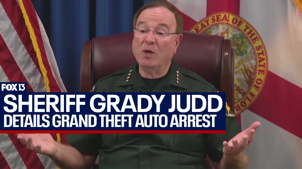 Sheriff Grady Judd press conference on grand theft auto arrests