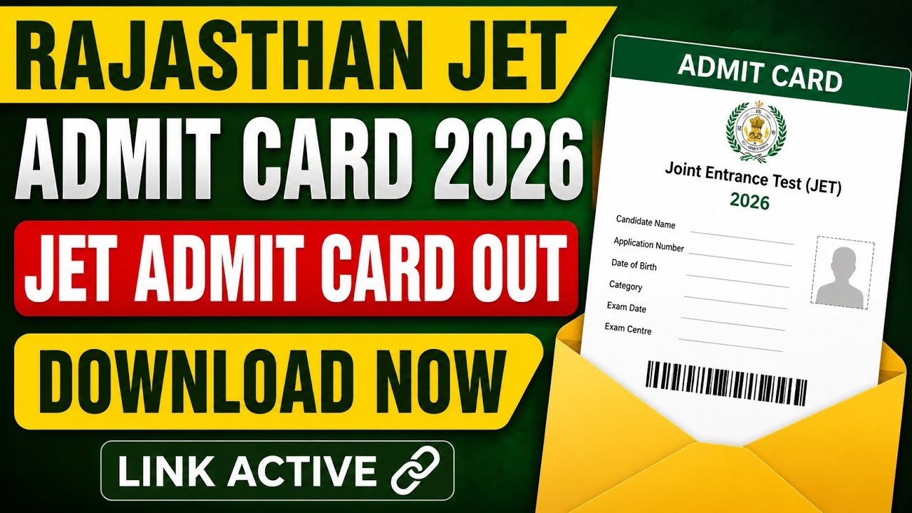Rajasthan JET Admit Card 2026 Out 🔴 Rajasthan JET Admit Card 2026 Kaise Download Kare ? Hall Ticket