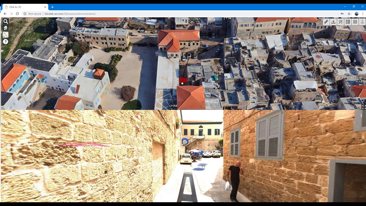 Cesium based 3D city model synchronized with mobile mapping  and oblique images using orbit GT API