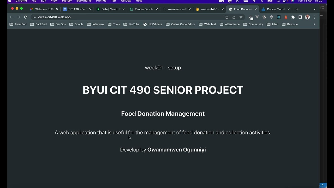 CIT490 SENIOR PROJECT WEEK01 REPORT