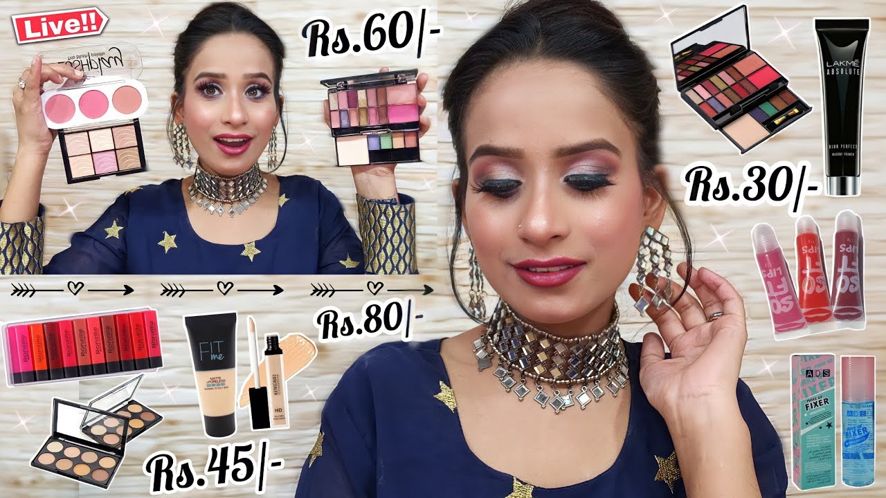 OMG🤯 Trying दुनिया का सबसे सस्ता Makeup | Under Rs.100 | Beginner Makeup Kit Under Rs.100/-