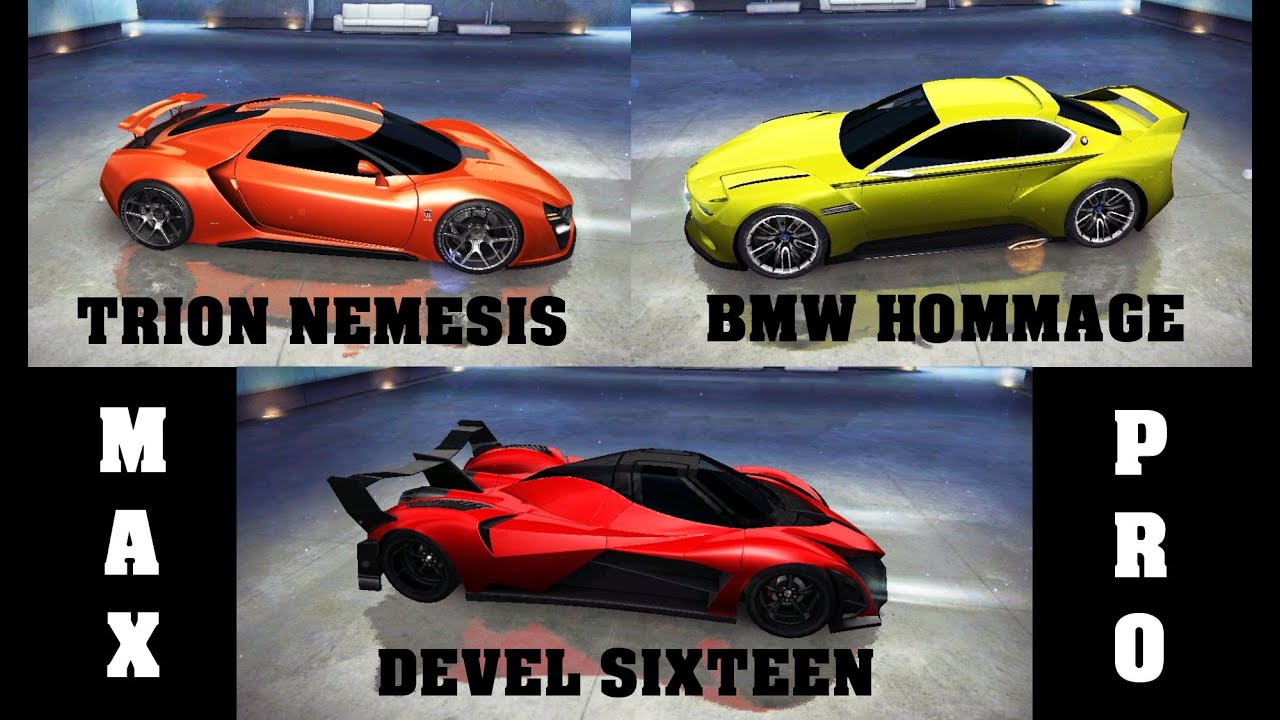 Asphalt 8 - Full test (Devel 16 vs Nemesis vs Hommage)