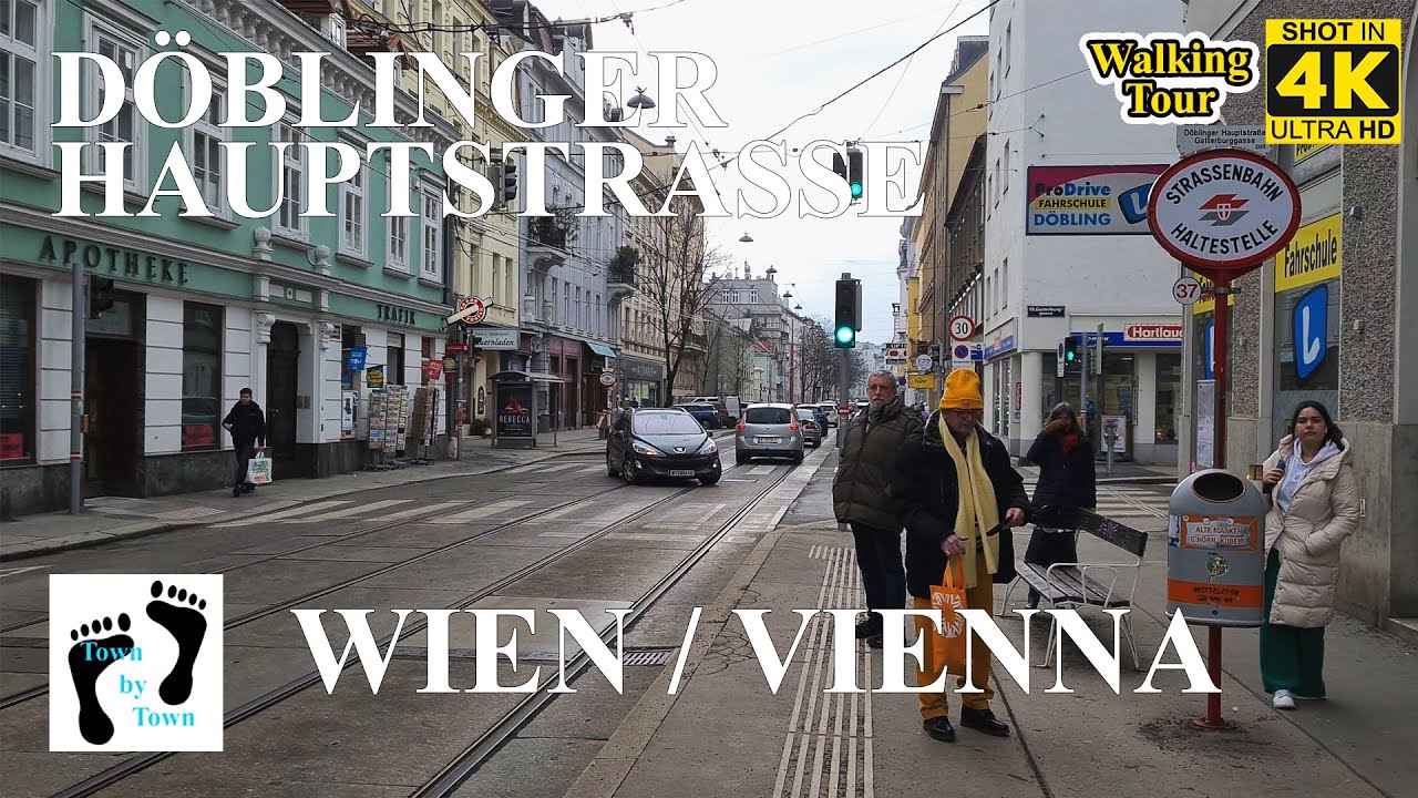 💥 Wien, Vienna City Walking, Döblinger Hauptstrasse, 4k, 60fps