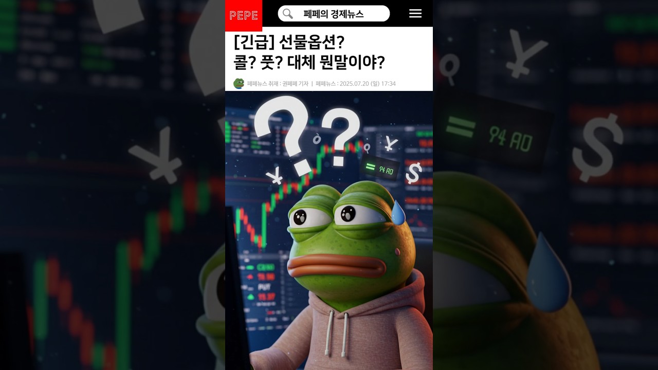 선물옵션? 콜? 풋? 경제 용어 한번에 이해하기