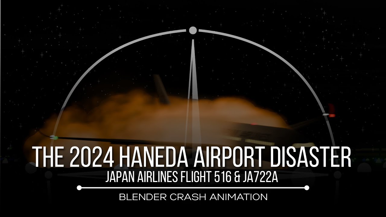 The 2024 Haneda Airport Disaster: Japan Airlines Flight 516 & JA722A || Blender Crash Animation