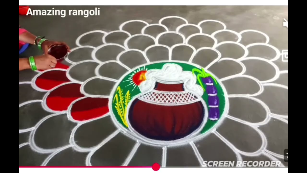 Amazing rangoli... beautiful rangoli for Pongal...