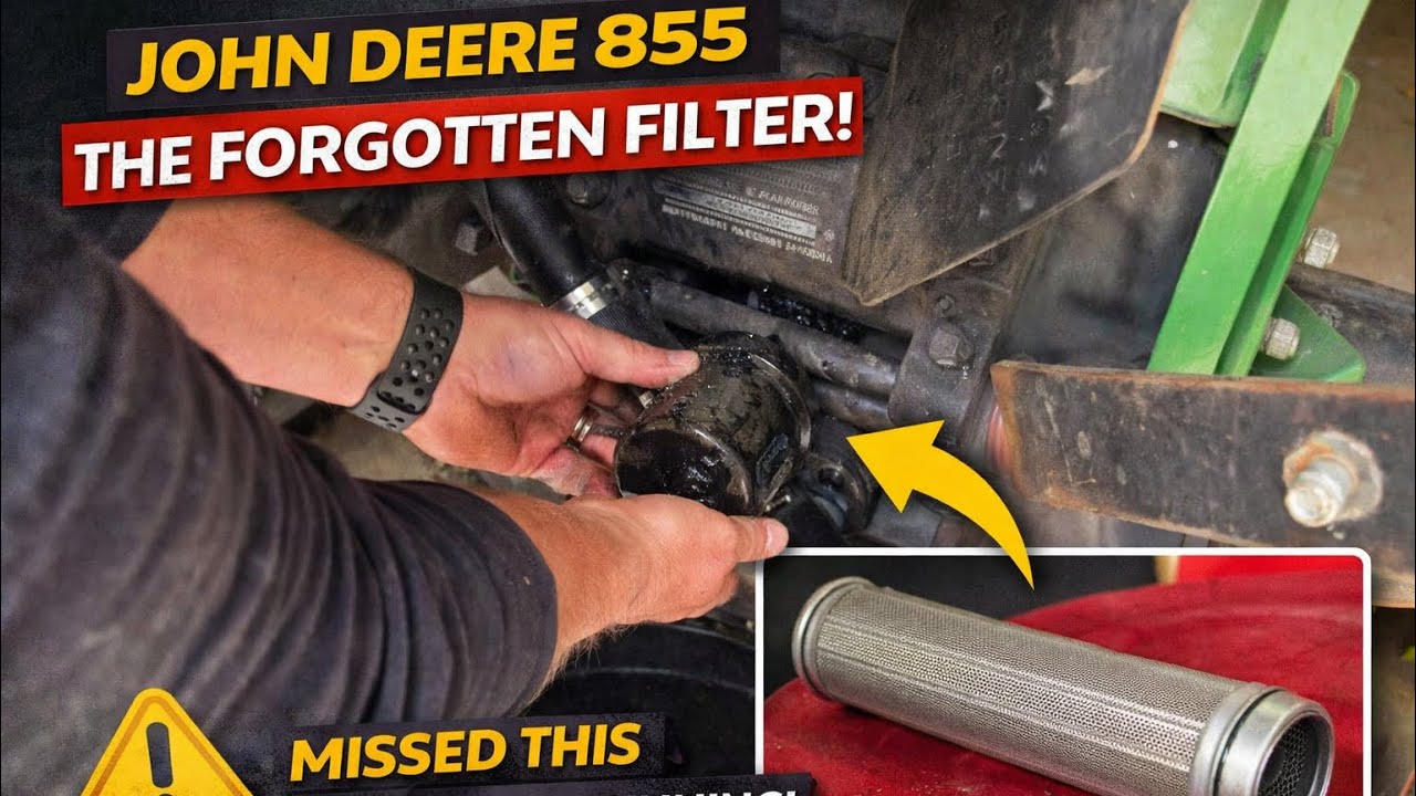 303 - Maintenance Time | JD 855 Forgotten Hydraulic Filter | Transaxle Suction Hose & Filter Leak