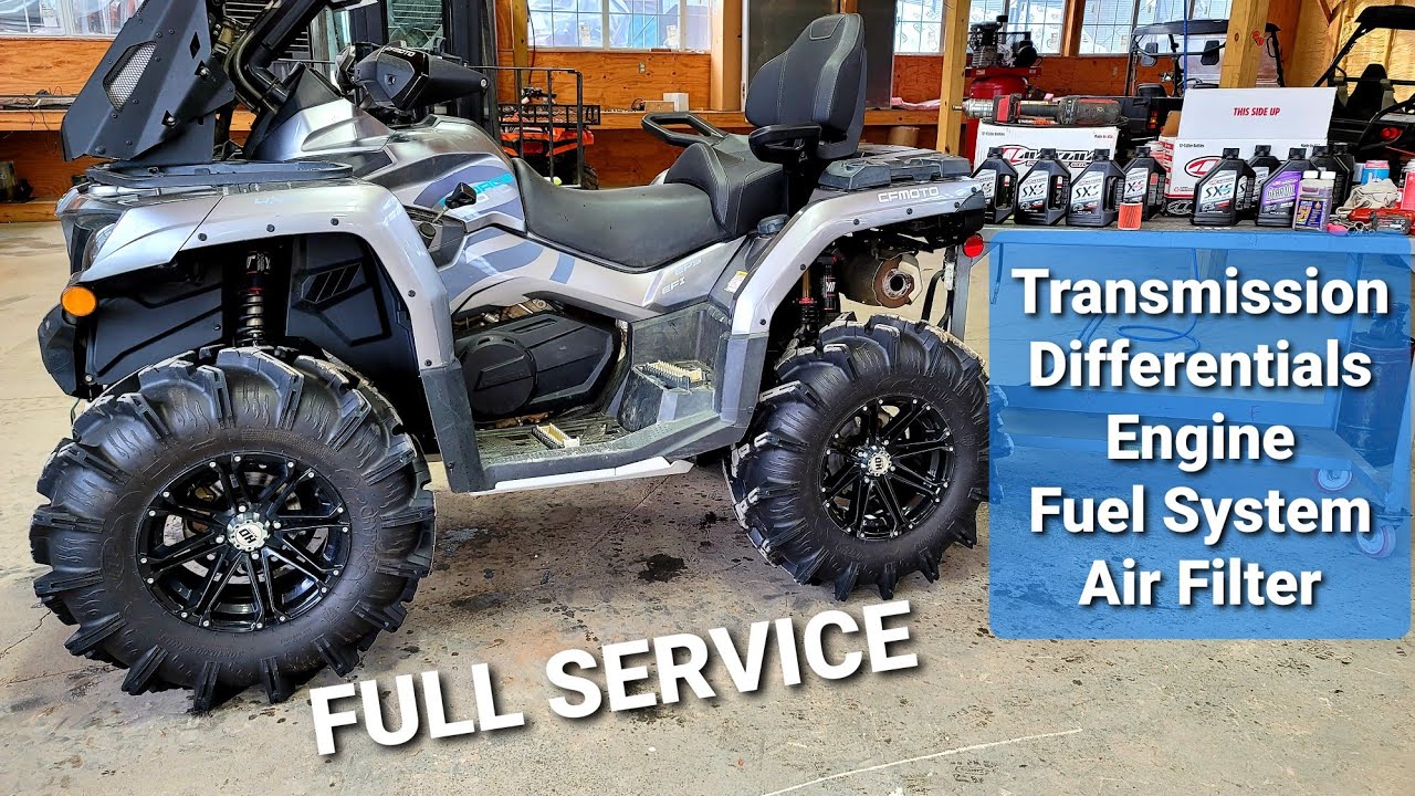 CFMOTO CFORCE 800 Full Service How to Change Oil, Diffs, Transmission Fluid, Air Filter Upgrade