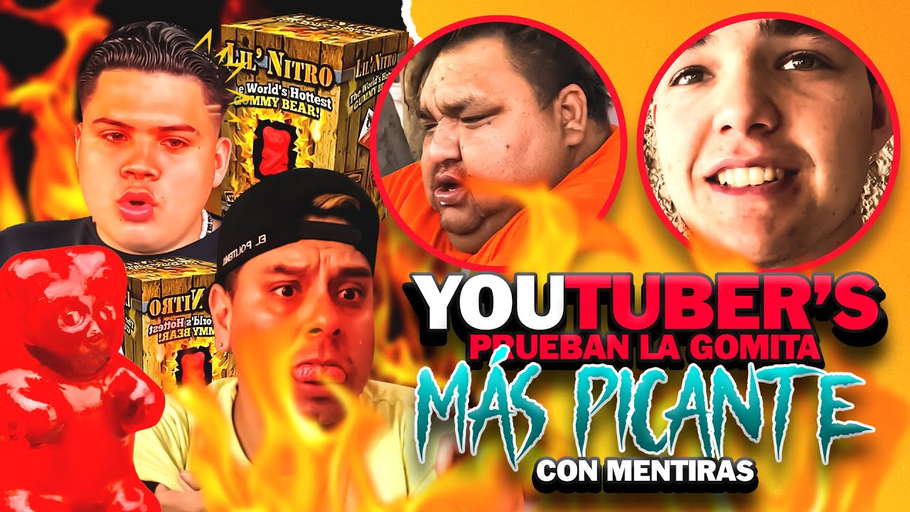 YOUTUBERS COMEN LA GOMITA MÁS PICANTE 🌶️ DEL MUNDO🌎 CREYENDO QUE ES DE DULCE 😂