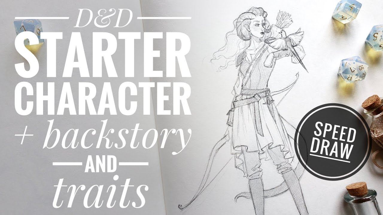 Tiefling Druid w/ Backstory, Traits, and Drawing