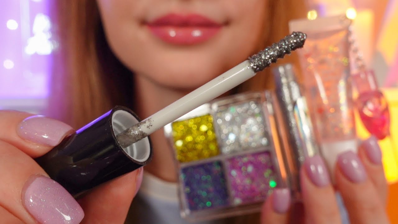 asmr doing your makeup with glitter makeup ✨💄