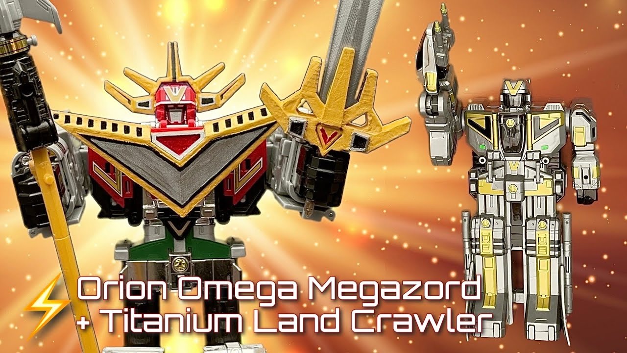 Orion Omega Megazord + Titanium Land Crawler Toy Review (Power Rangers Lightspeed Rescue Season 8)