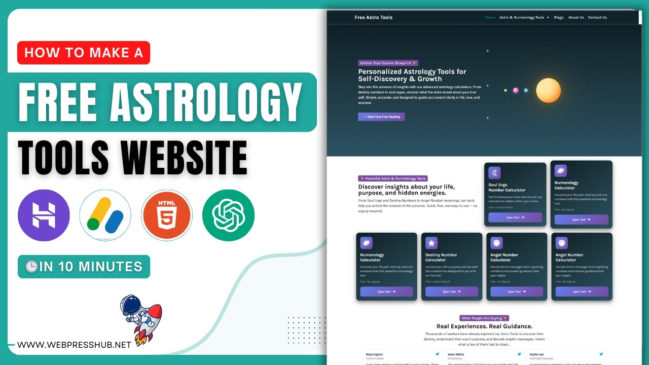 How to Make Astrology Website in Wordpress | Astrology Tool Website Kaise Banaye 🧿