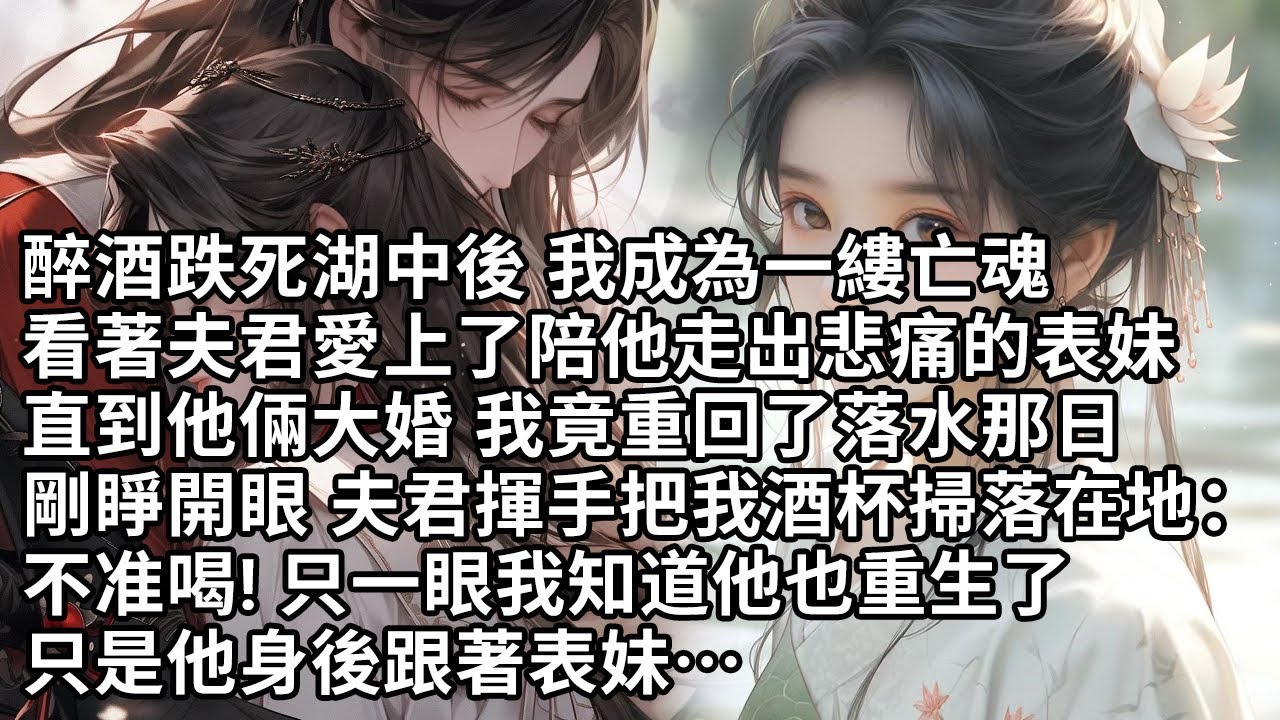 【一口氣看完】醉酒跌死湖中後我成為一縷亡魂，看著夫君愛上了陪他走出悲痛的表妹，直到他倆大婚 我竟重回了落水那日，剛睜開眼 夫君揮手把我酒杯掃落在地：不准喝! 只一眼我知道他也重生了，只是他身後跟著表妹