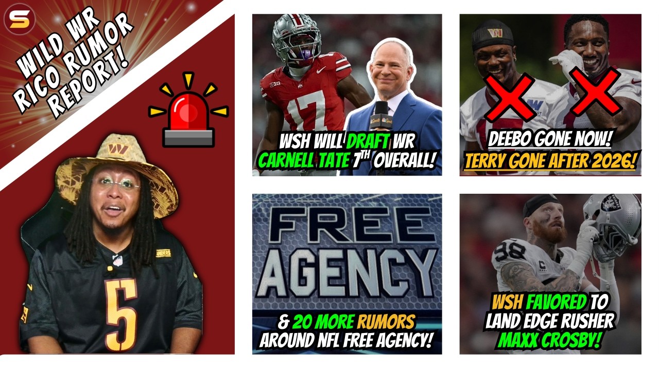 🚨WR MADNESS: WSH Drafting Carnell Tate! Terry Gone After 2026! | 😳WSH Has HIGHEST Maxx Crosby Odds!