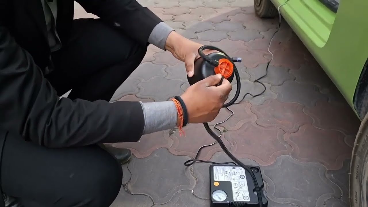 How repair puncture by using puncture repair kit in MG comet ev.