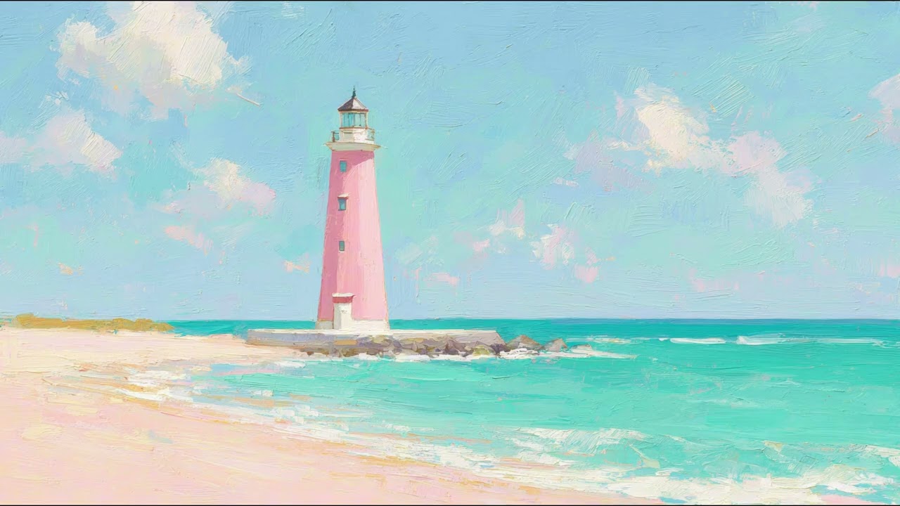 Lighthouse by the Sea TV Art 4K 🌊 Coastal Wallpaper, Calm Ocean Landscape