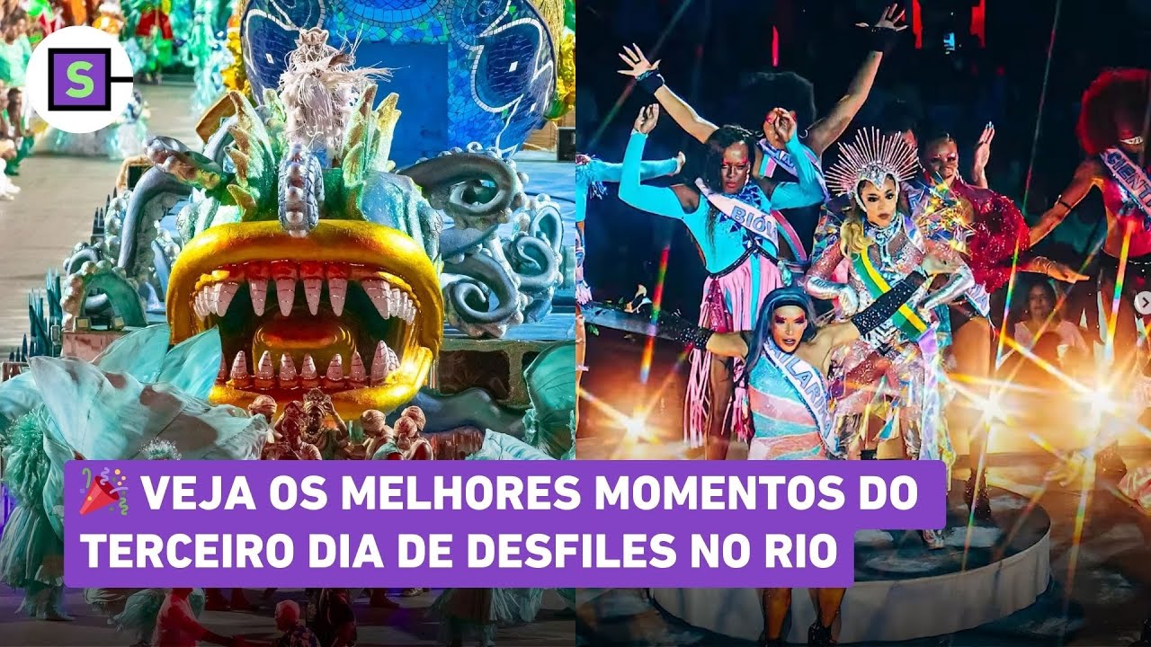 Carnaval 2025: melhores momentos dos desfiles escolas do Rio de Janeiro na terceira noite