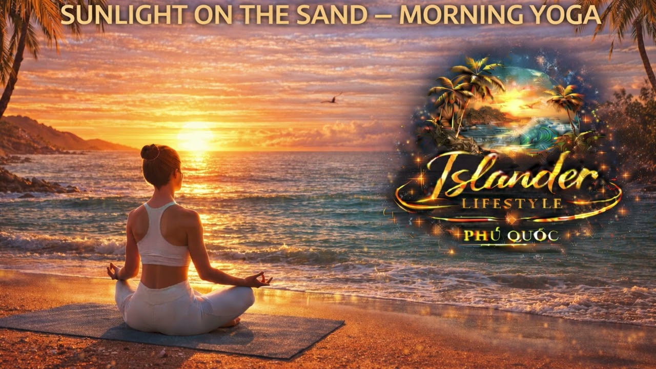 ☀️ SUNLIGHT ON THE SAND – MORNING YOGA #ISLANDSUNRISEYOGA #SUNRISEYOGA #BEACHYOGA