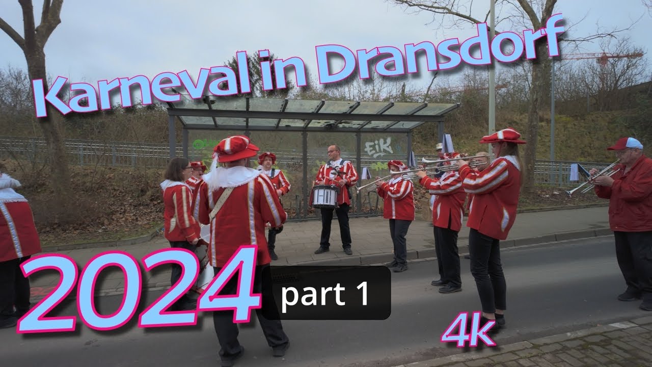 Karneval in Dransdorf 2024, part 1, 4k, Fanfarenzug Rot-Weiß 1985 Vallendar e.V.