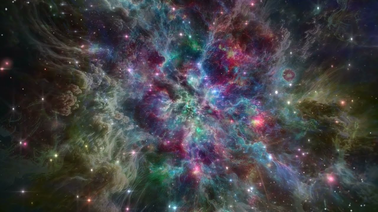 Colorful 4K Space ● Cosmic Nebula | Musical Travel ● Relaxing Glowing Mediation Stars Screensaver