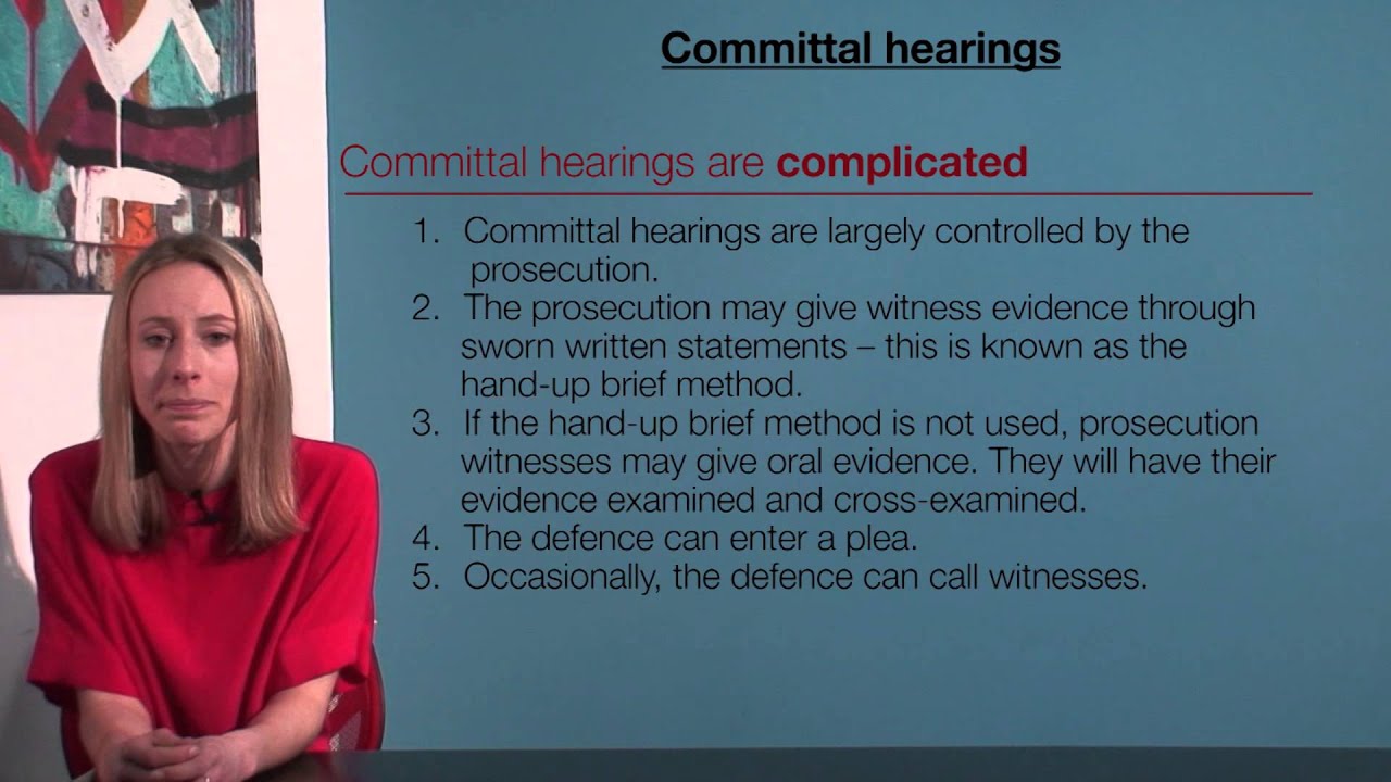 VCE Legal Studies - Committal Hearings