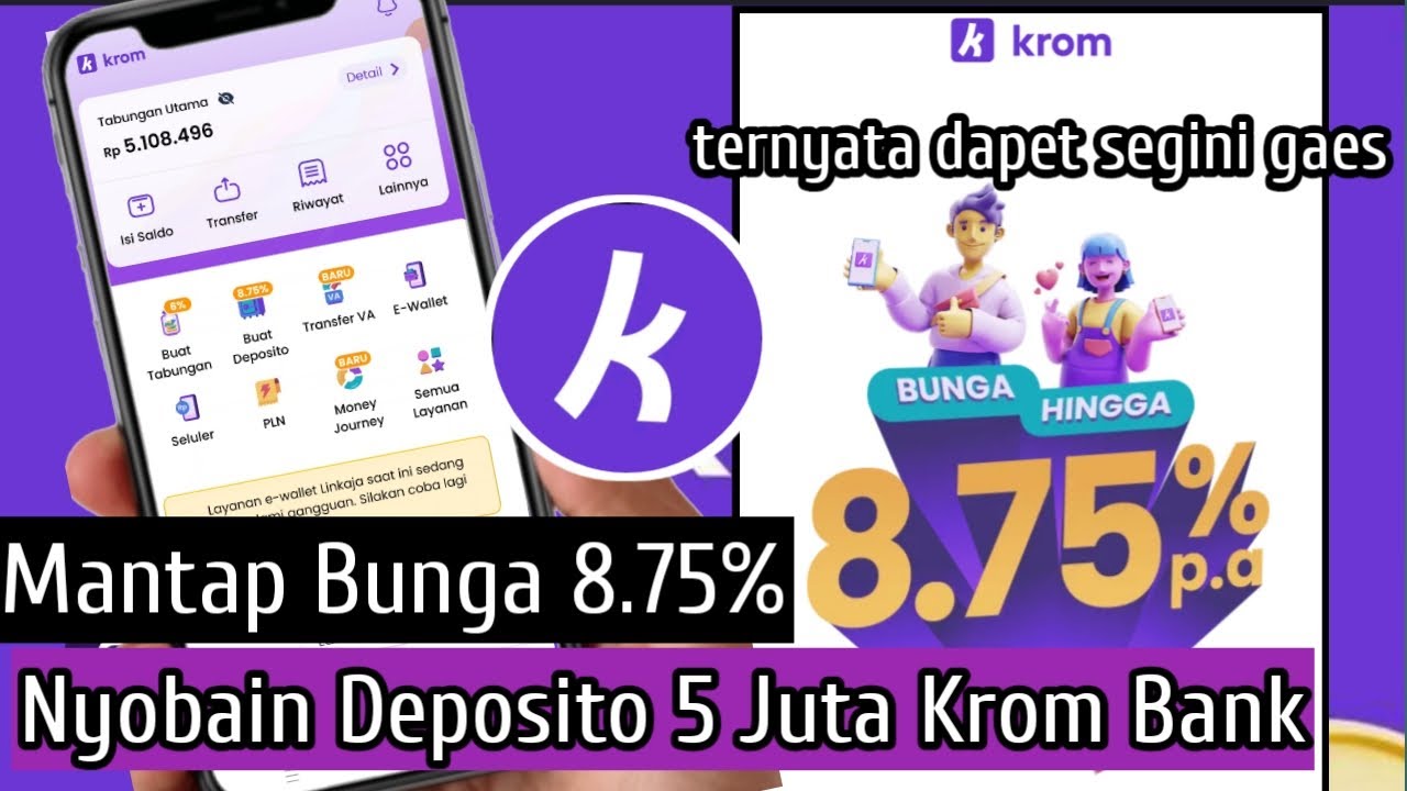 Mantap Bunga 8,75% ! Nyobain Deposito 5 Juta Krom Bank