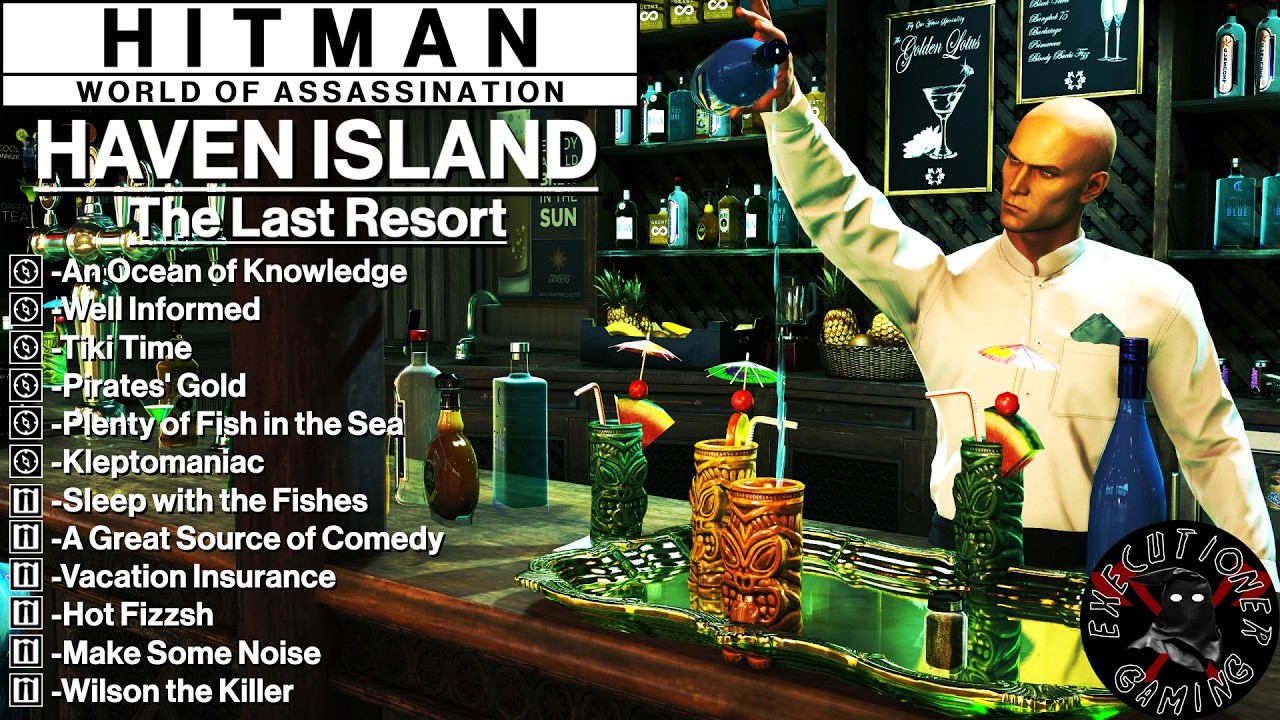 Hitman WoA: Haven Island - The Last Resort - An Ocean of Knowledge, Tiki Time, Hot Fizzsh, +13 More!