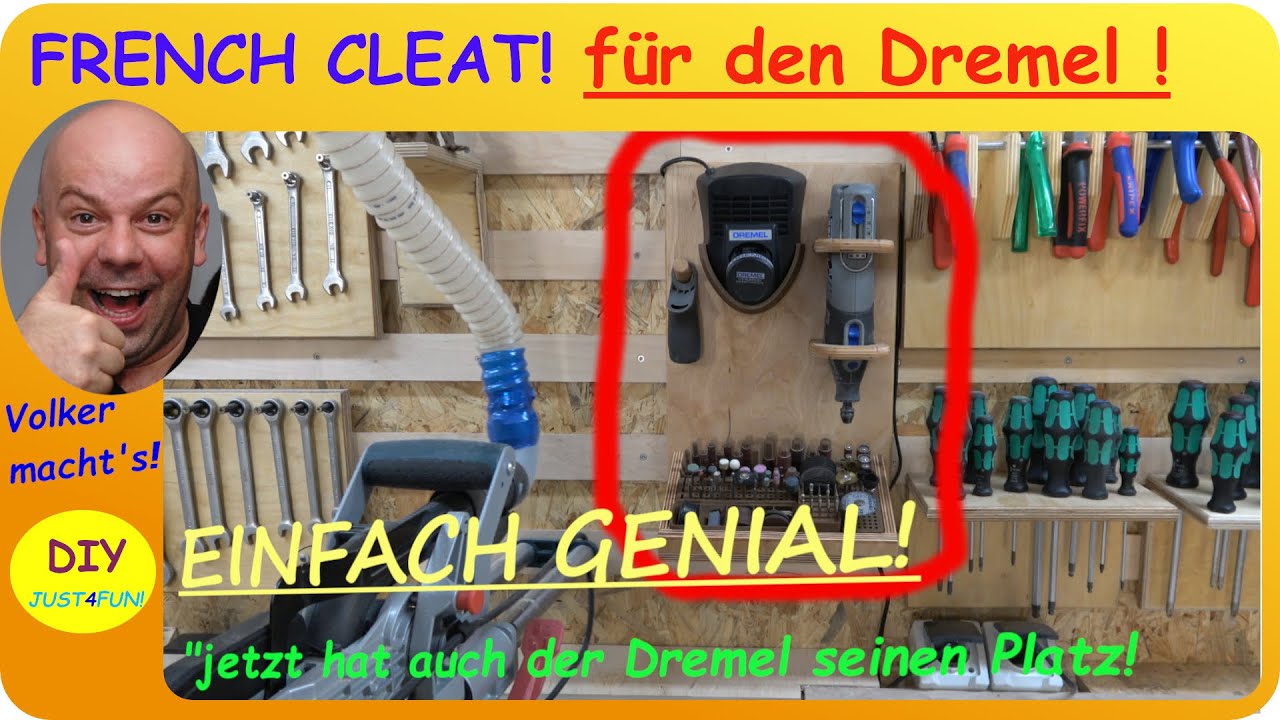 😃DREMEL - FRENCH CLEAT HALTER! - 👌 MIT  3D DRUCK TEILEN ERGÄNZT! TIP-TOP! ✔👨‍🔧