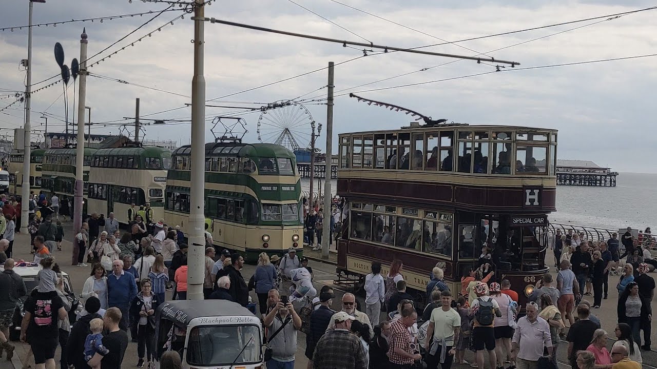 Blackpool Tramway Platinum Jubilee Parade and afternoon running.