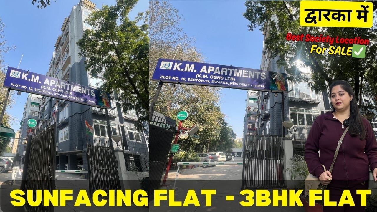 3BHK+SERVANT FLAT In KM APPARTMENT DWARKA SEC-12 FOR BOOK FREE VISIT CALL GUPTA REALTORS-9910223322