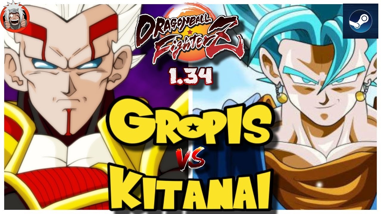 DBFZ Gropis vs Kitanai (Zamasu, Baby2, A21) vs (A18, Vegitto, Frieza) 1.34