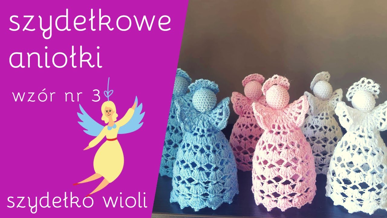 Szydełko Wioli - szydełkowy aniołek 👼 (z zestawu - dzwoneczek, bombka, aniołek)/ crochet/crocheting