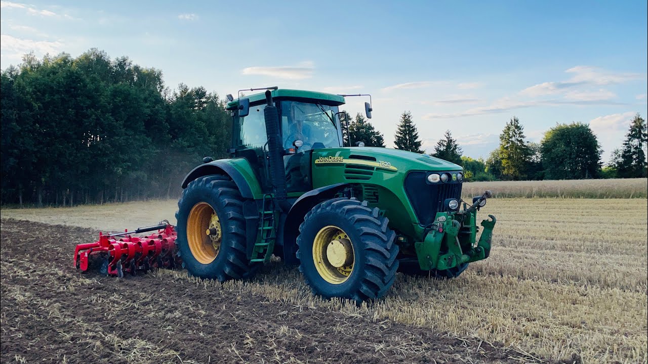 John Deere 7820 z talerz&oacute;wką 5 metr&oacute;w BATYRA, talerzowanie ścierniska po jęczmieniu *PESTROL*