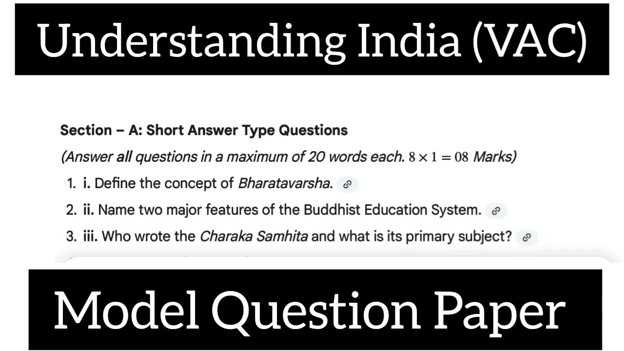 Understanding India || Important Questions 