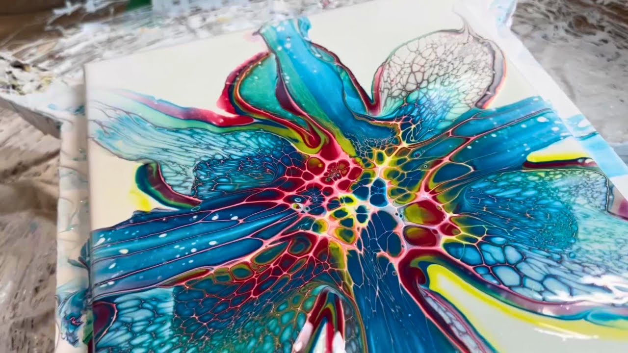 Vibrant Nebula Fluid Abstract Bloom 🌺 That Red, Blue, & Slime GreenCombo is EPIC!