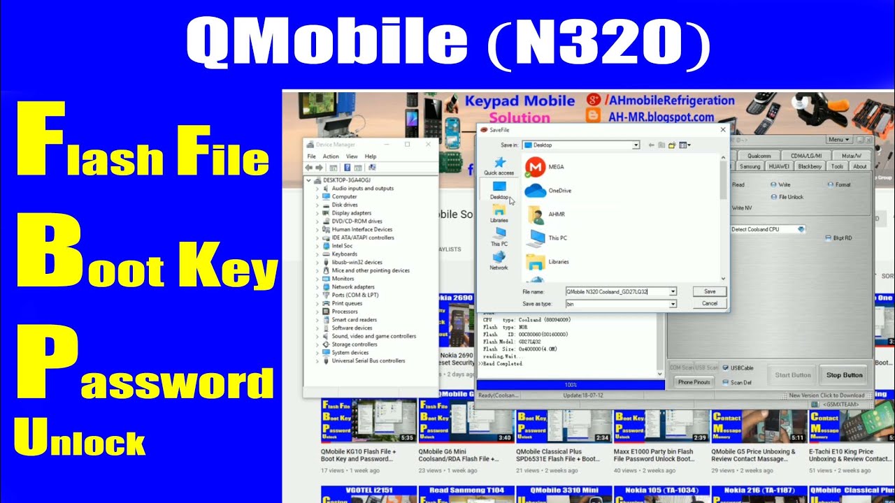 QMobile N320 (Coolsand Flash File) + Boot Key + Password Unlock