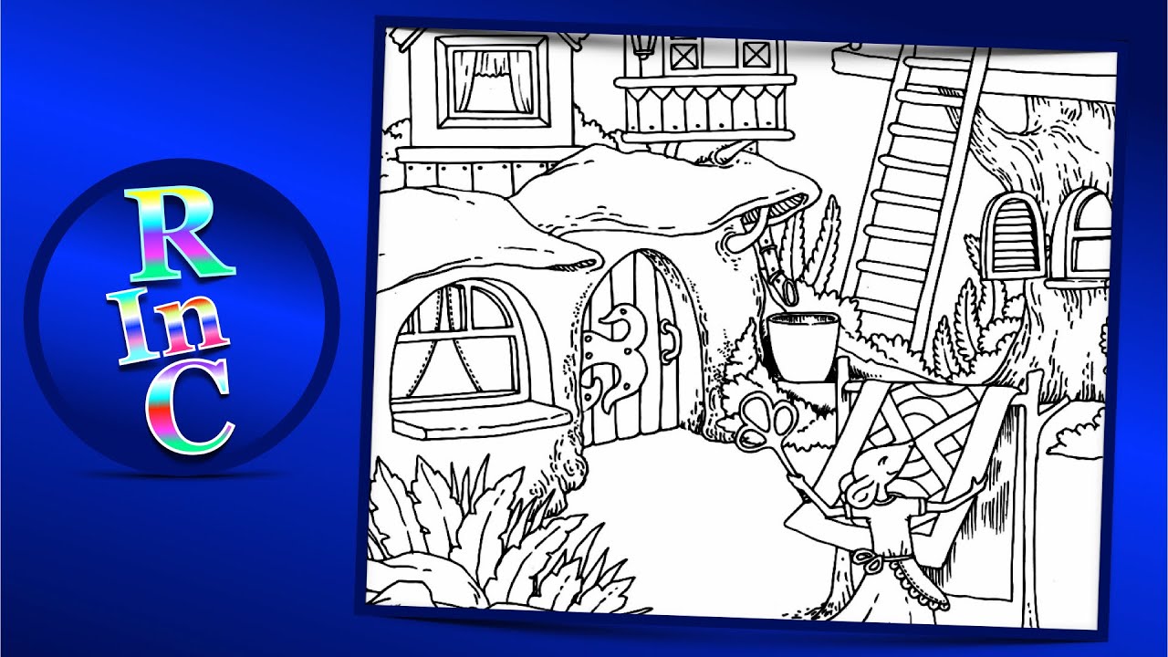 Relaxing Coloring Page | Nice Little Town 5 Coloring Book - Tanya Bogema Stolova |  Reelax In Color