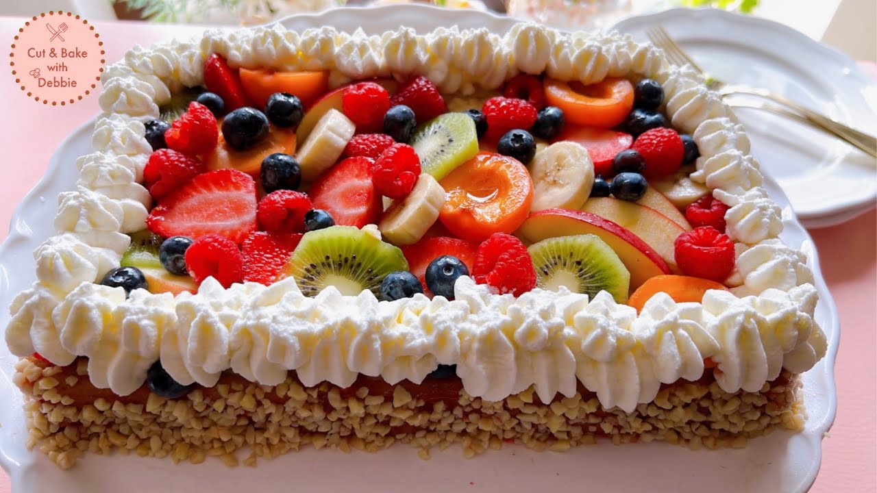 Classic German Fruit Cake recipe / Obsttorte