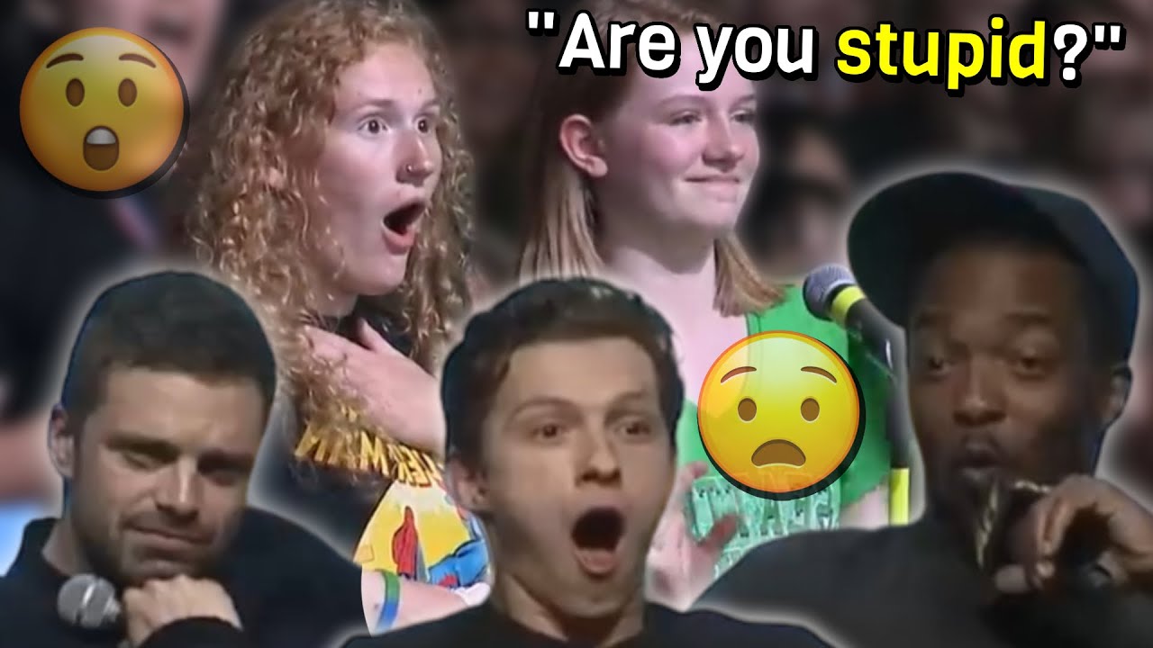 marvel fans annoying the marvel cast for 12 minutes straight