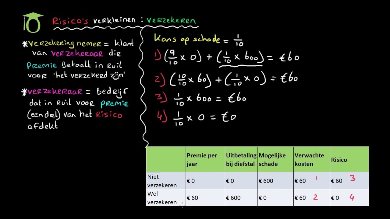 Risico's verkleinen: verzekeren - (economie uitleg)