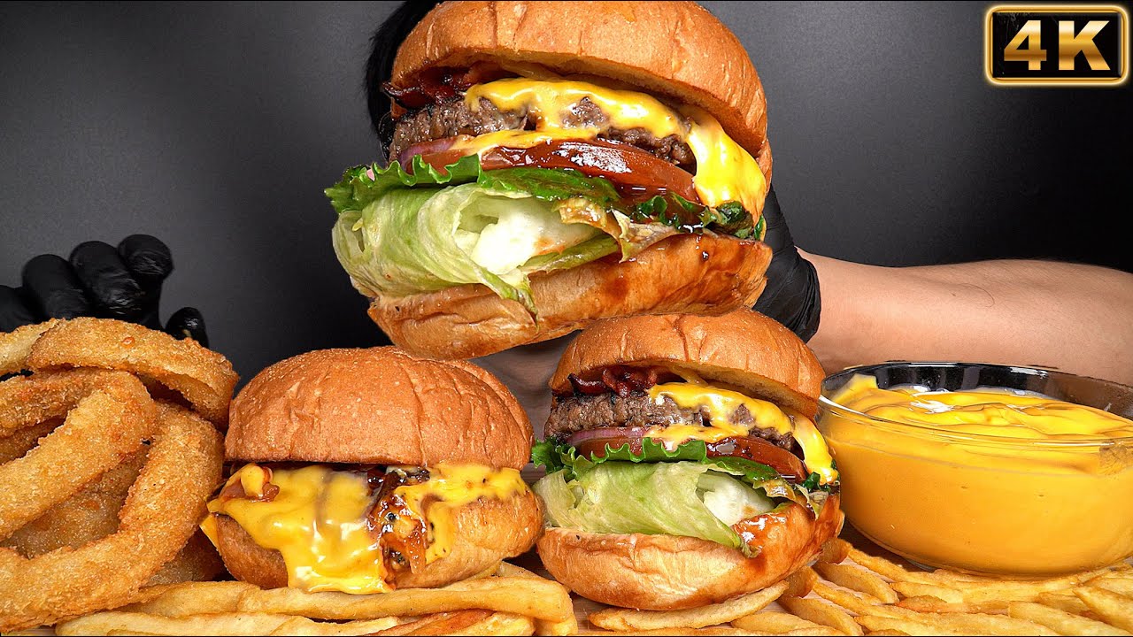 MUKBANG ASMR | Bliss Burger & Cheese Burger 블리스 버거 & 치즈 버거