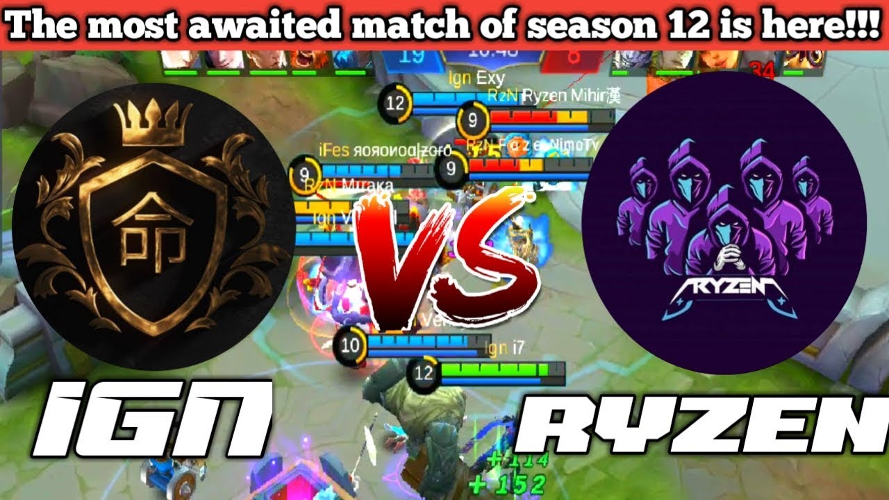 The most awaited match of season 12 - Ryzen vs IGN - clash between Indian top squads - mlbb