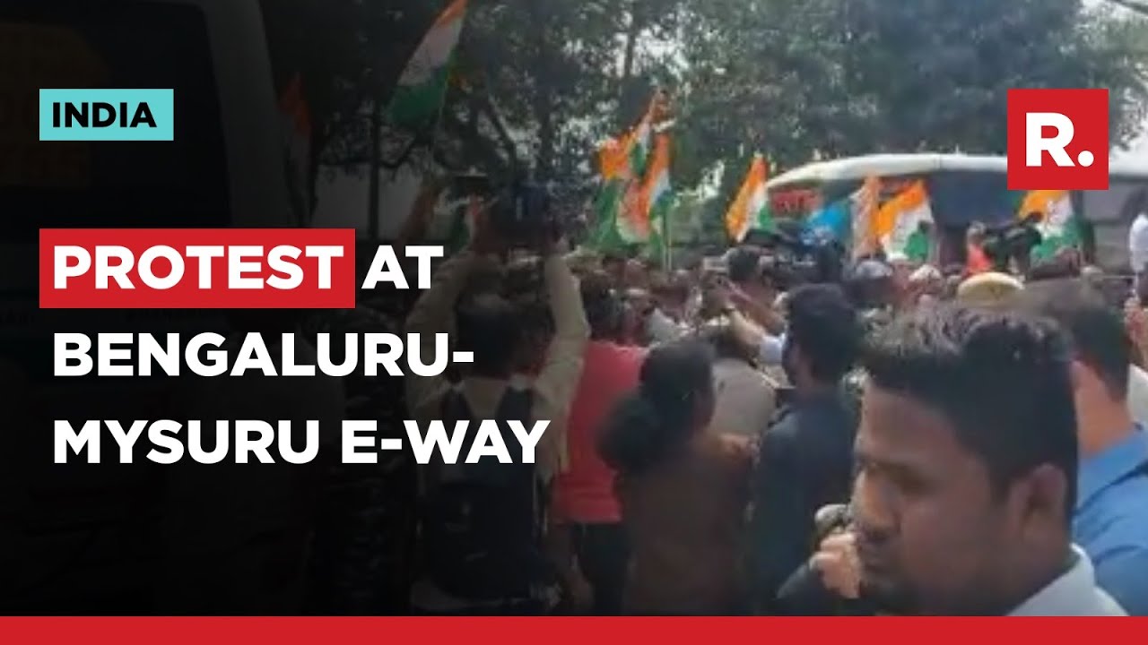 Karnataka: Congress Stages Protest Over Toll Rates At Bengaluru Mysore E-Way