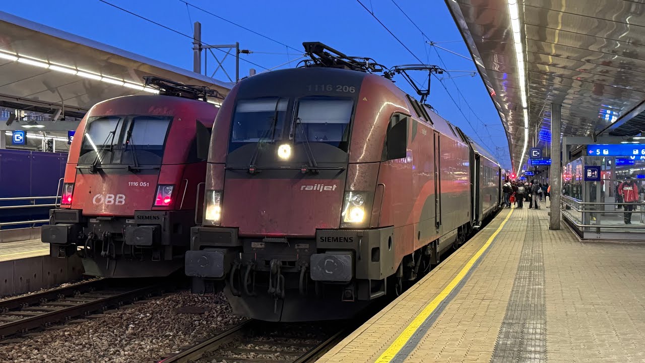 Abfahrt ÖBB RJX 66/866 Budapest-Keleti/Wien Hbf - München Hbf/Bregenz in Wien Meidling (27.12.2025)