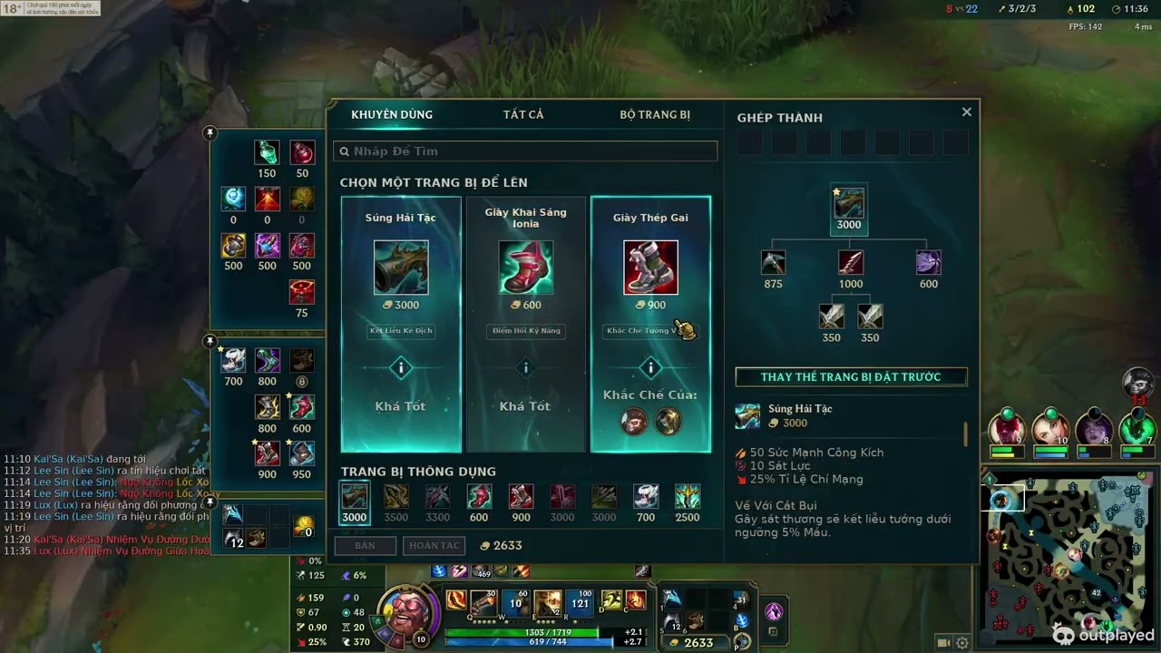gangplank vs gwen và quả build lưỡi hái công phá thuần phá trụ build sát lực