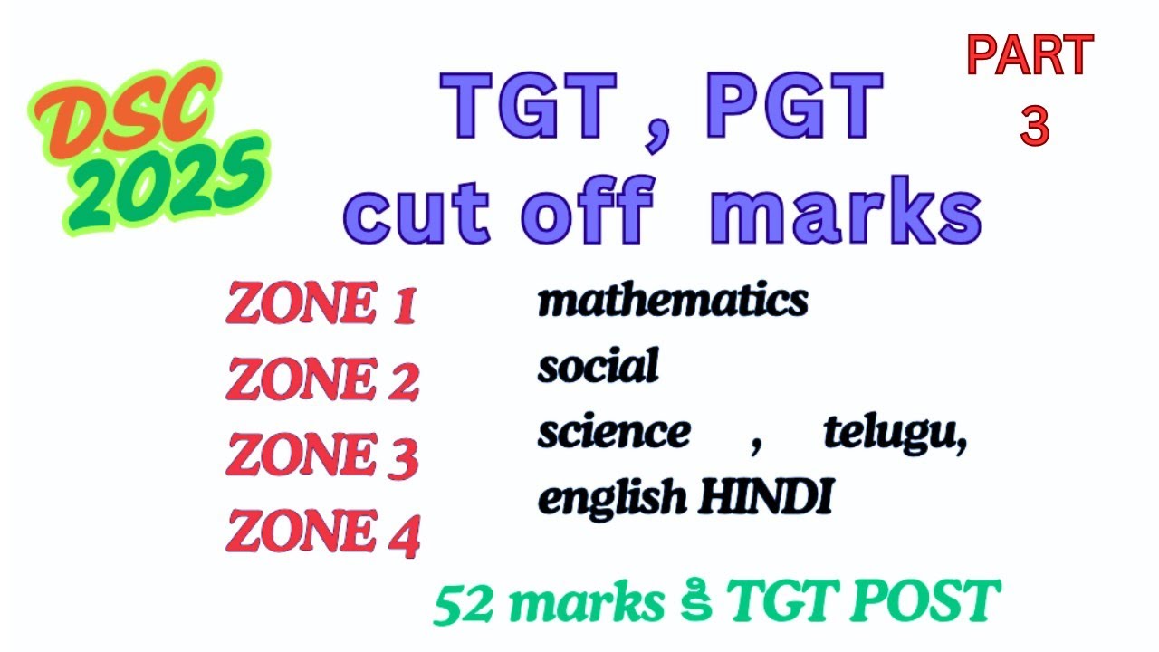 TGT , PGT CUTOFF MARKS || AP DSC 2025