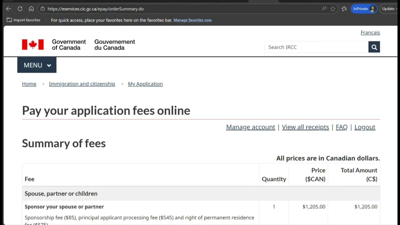 Как оплатить регистрационный сбор IRCC онлайн шаг за шагом | Полное руководство