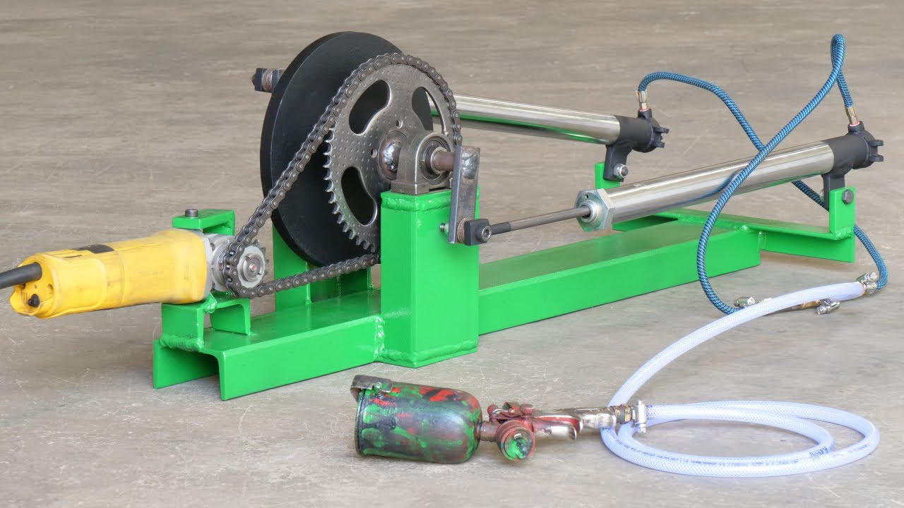 Angle Grinder HACK - How To Make A Simple Homemade Air Compressor | DIY Air Compressor